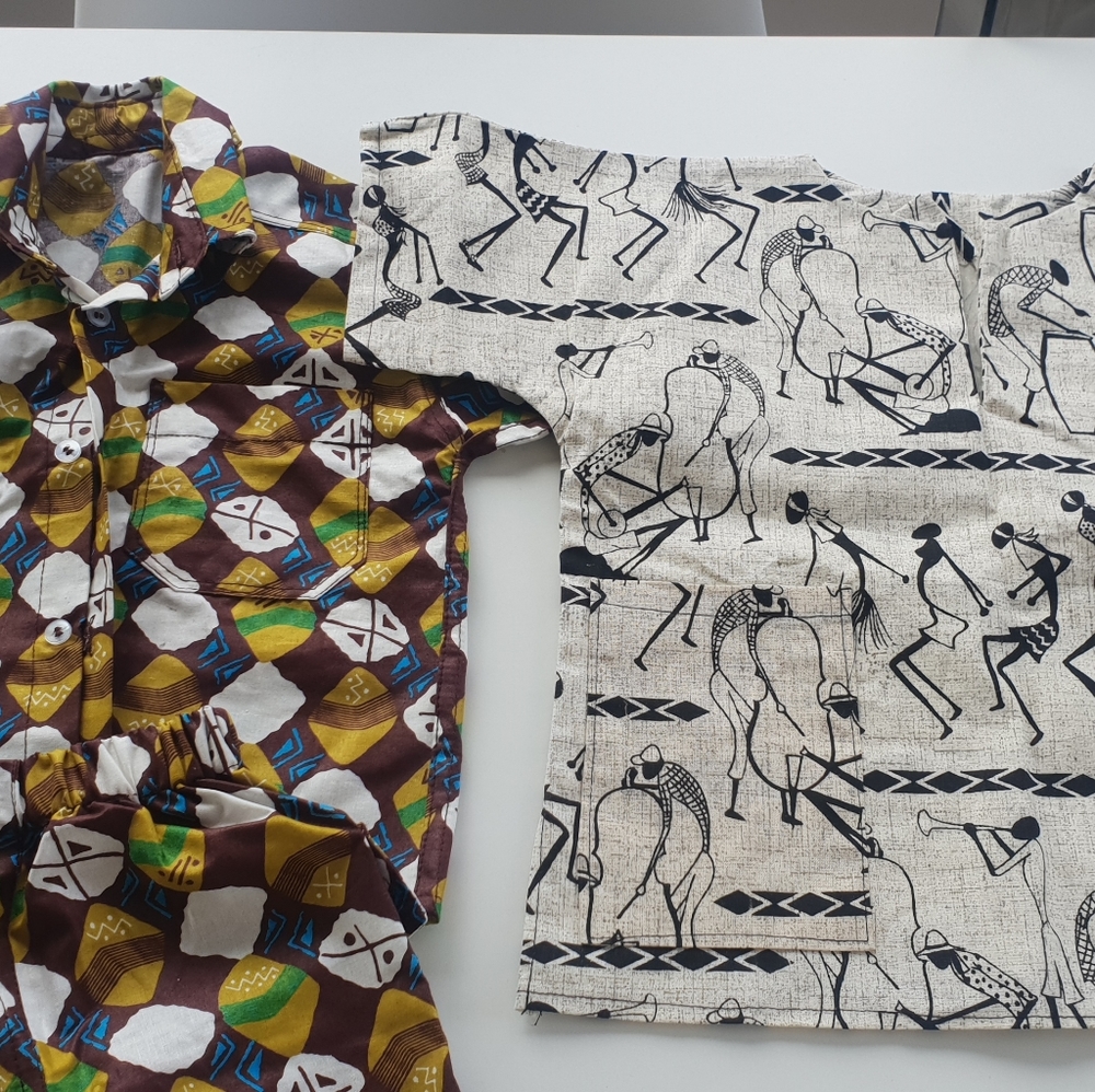 African print handmade Kitenge boys top set